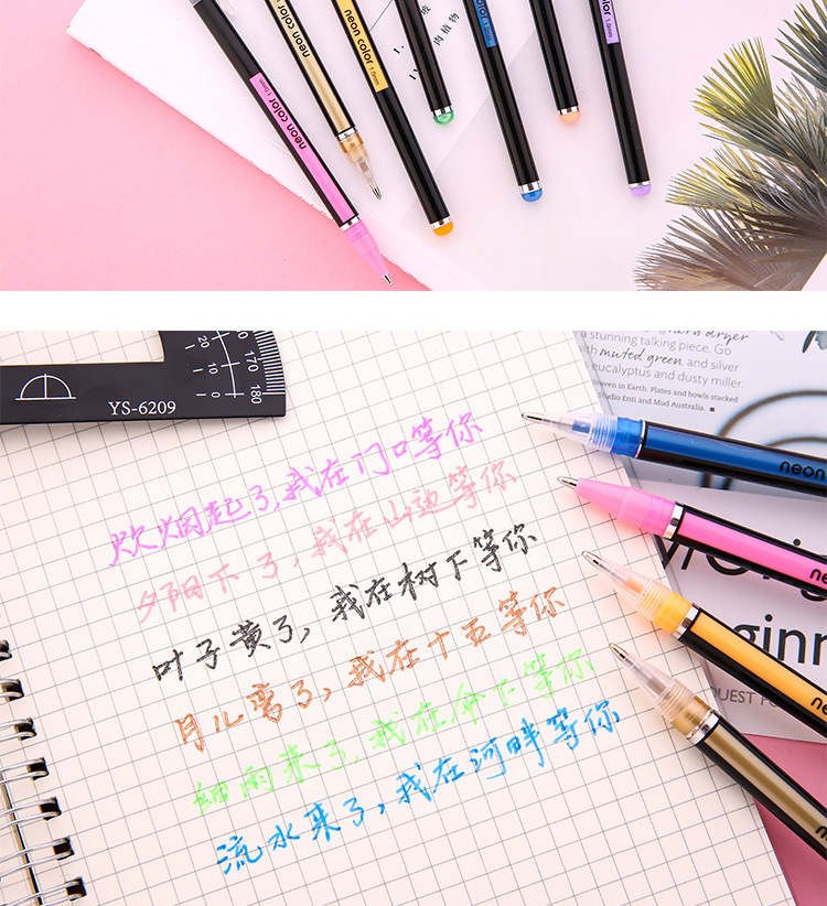 Metal Pastel Gel Pen Large Capacity DIY Album Black Paperboard Special Fluorescent Marker Color Flash Pen