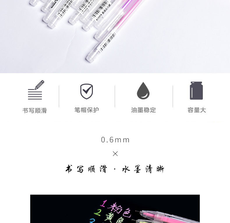 Creative Journal Gel Pen White Gold Silver DIY Black Paperboard Student Drawing with High Gloss Pastel Gel Pen