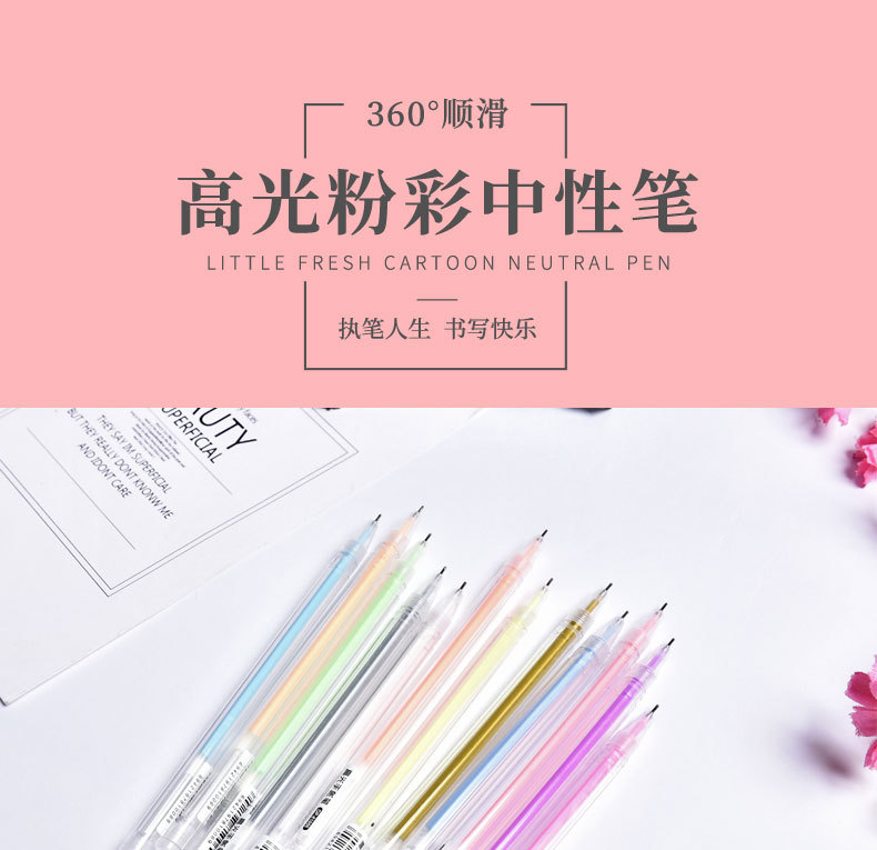 Creative Journal Gel Pen White Gold Silver DIY Black Paperboard Student Drawing with High Gloss Pastel Gel Pen