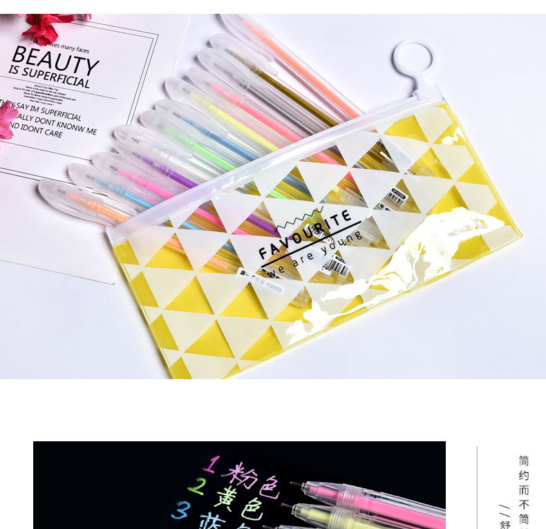 Creative Journal Gel Pen White Gold Silver DIY Black Paperboard Student Drawing with High Gloss Pastel Gel Pen