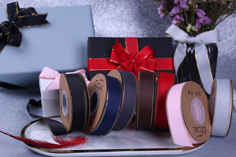 Golden Edge Thread Polyester Belt DIY Bow Hair Accessories Bouquet Cake Gift Box Packing Ribbon Clothing Accessories Ribbon Golden Edge Thread Polyester Belt DIY Bow Hair Accessories Bouquet Cake Gift Box Packing Ribbon Clothing Accessories Ribbon