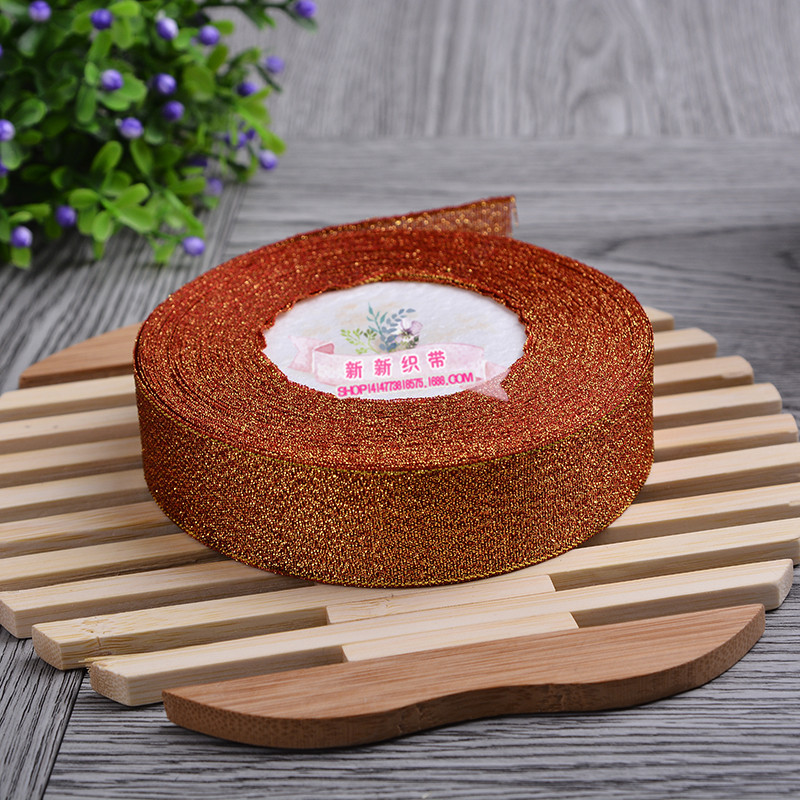 Factory Wholesale 2.5cm Gold Leaf Ribbon Packaging Tape Gift Ribbon Baking Gift Box Packaging Packing Ribbon Customization Factory Wholesale 2.5cm Gold Leaf Ribbon Packaging Tape Gift Ribbon Baking Gift Box Packaging Packing Ribbon Customization