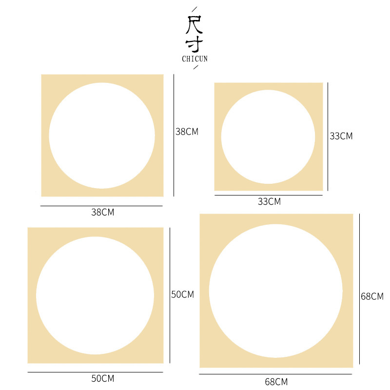 Cardboard Xuan Paper Mirror Cardboard Soft Paperboard Thickened Blank Chinese Rice Paper Chinese Painting round Mirror Soft Paperboard Wholesale