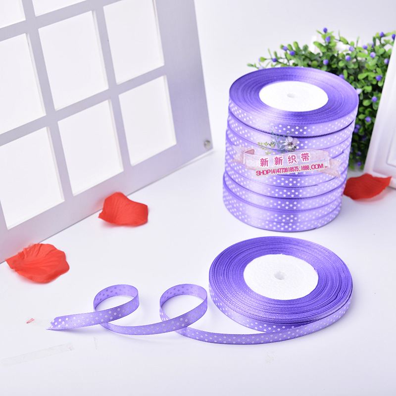 New Style 3-Point Ribbon Clothing Home Textile Gift Box Packing Ribbon Rolls Printing Dot Wedding Color Ribbon New Style 3-Point Ribbon Clothing Home Textile Gift Box Packing Ribbon Rolls Printing Dot Wedding Color Ribbon