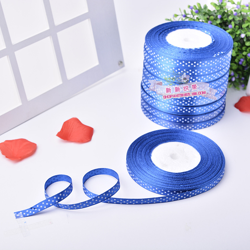 New Style 3-Point Ribbon Clothing Home Textile Gift Box Packing Ribbon Rolls Printing Dot Wedding Color Ribbon New Style 3-Point Ribbon Clothing Home Textile Gift Box Packing Ribbon Rolls Printing Dot Wedding Color Ribbon