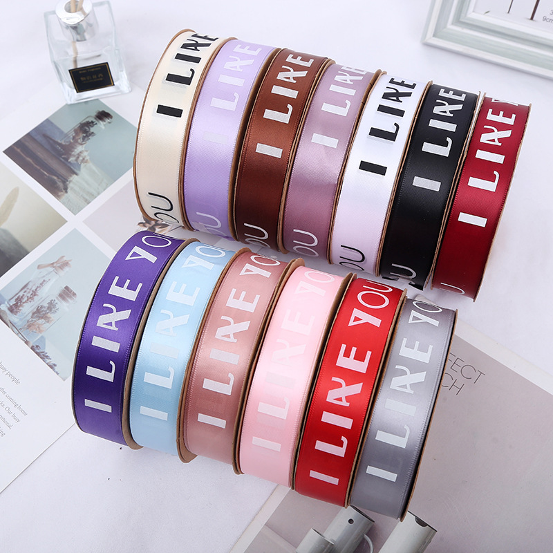 Wholesale English like You Letter Ribbon Flower Packaging Material Bouquet Gift Packing Ribbon Floriculture Polyester Belt