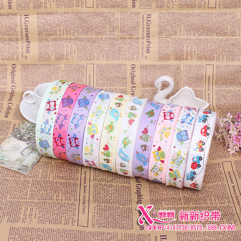 Clothing Accessories Polyester Ribbed Band Ribbon High Quality Gift Packing Ribbon Printed Rib Printed Tape