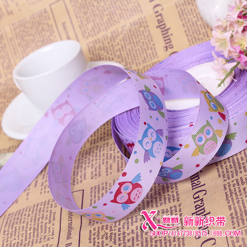 Clothing Accessories Polyester Ribbed Band Ribbon High Quality Gift Packing Ribbon Printed Rib Printed Tape