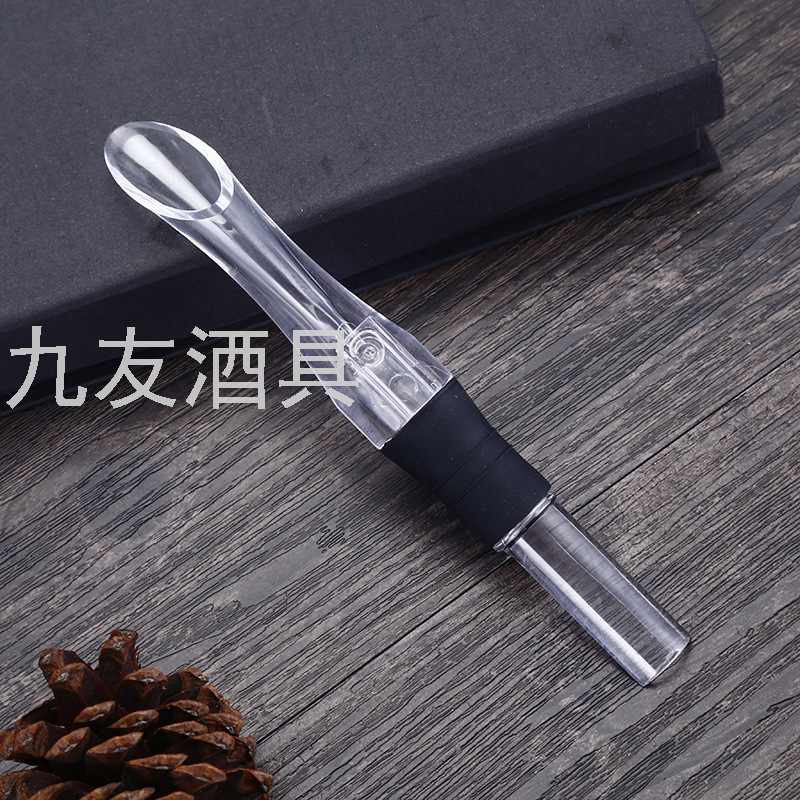 Acrylic Pen Shape Speedy Wine Decanter Hippocampus Knife Vacuum Stopper Bottle Opener Wine Set 4 PCs Paper Box Gift Set