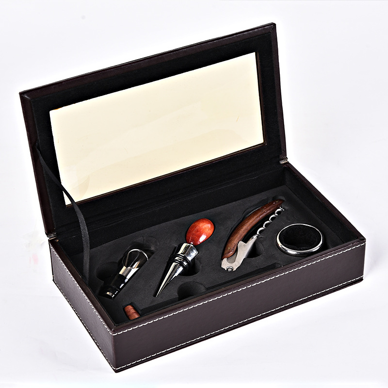 Wooden box new four-piece wine set wine bottle opener set manufacturers spot direct wholesale