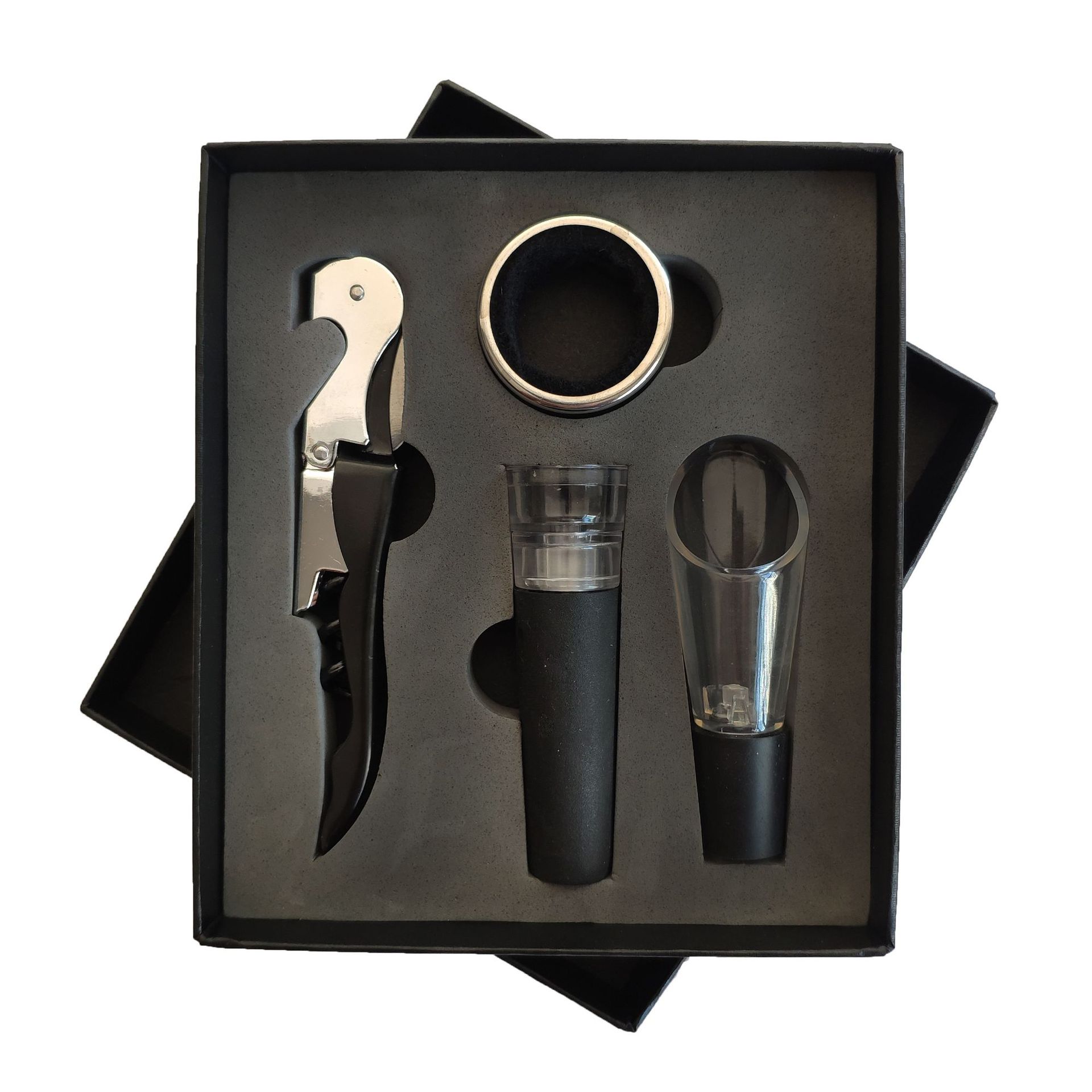 Manufacturer direct selling wine bottle opener set Red wine wine set four-piece Heaven and Earth cover gift box all kinds of sets