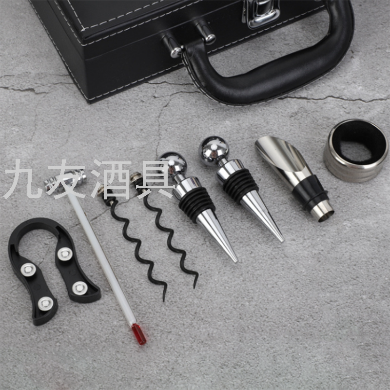 Rabbit Head Wine Corkscrew Leather Box Set Wine Bottle Opener Wine Container 9-Piece Wine Set Leather Gift Box Rabbit Head Wine Corkscrew Leather Box Set Wine Bottle Opener Wine Container 9-Piece Wine Set Leather Gift Box