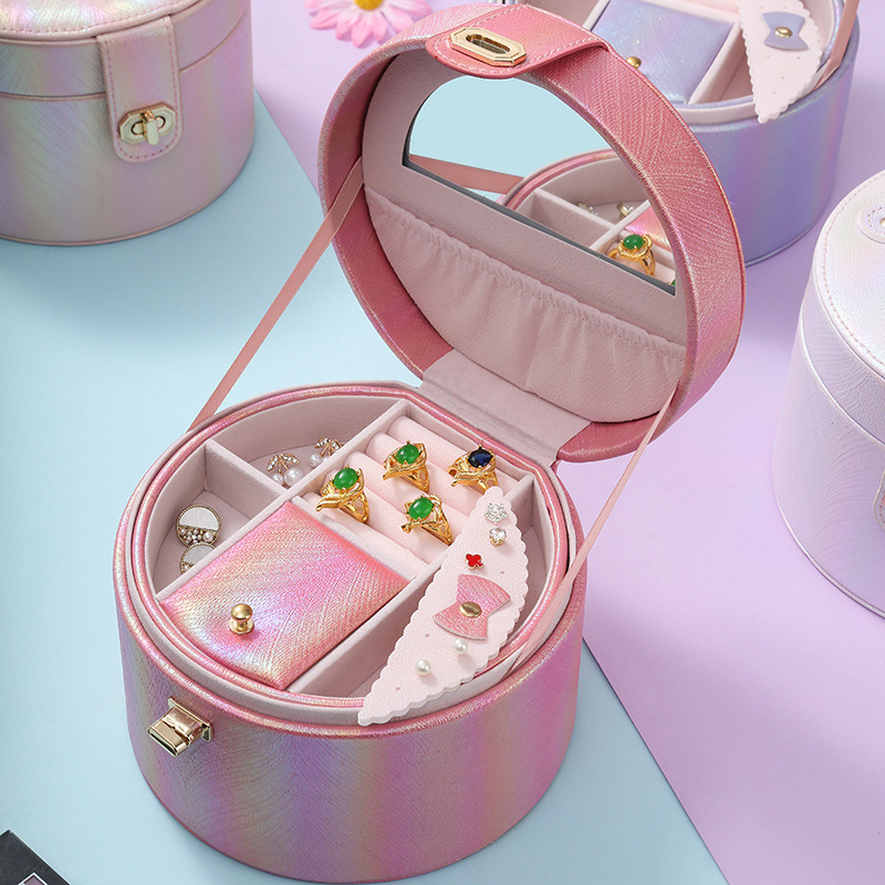 INS Jewelry Box Women&#039;s Large Capacity Multi-Layer Storage Box Sundries Ear Studs Earrings Earrings Cosmetics Necklace Storage Box