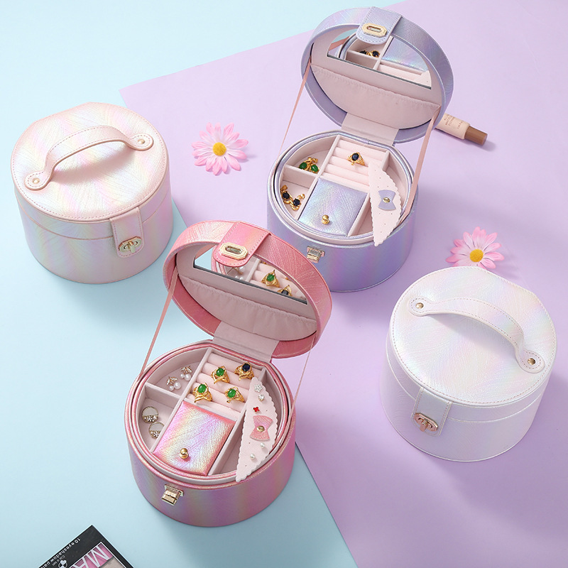 INS Jewelry Box Women&#039;s Large Capacity Multi-Layer Storage Box Sundries Ear Studs Earrings Earrings Cosmetics Necklace Storage Box