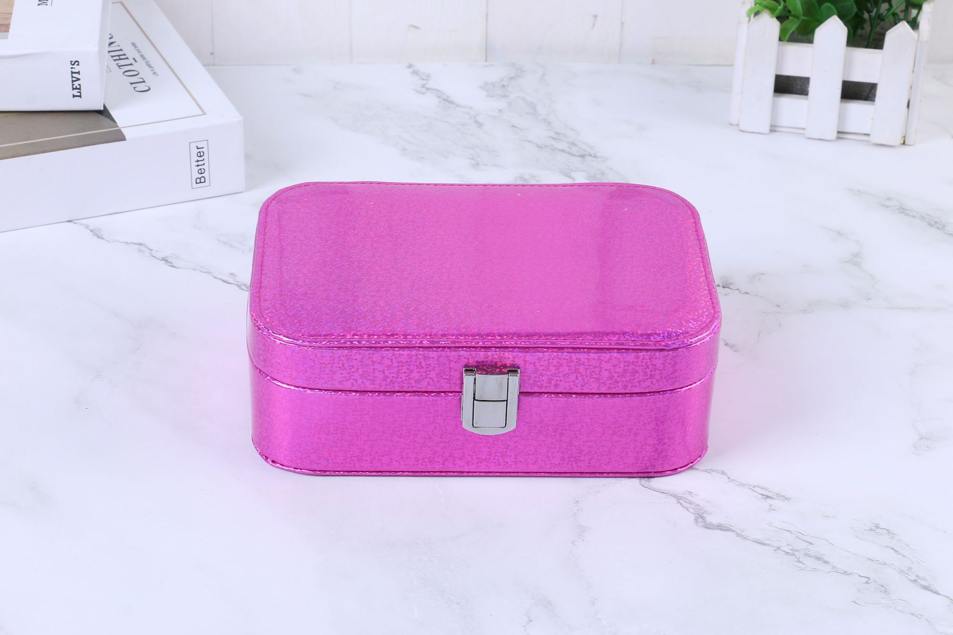 Korean version of small pure and fresh jewelry box simple girl heart jewelry box ring box earrings custom multi - functional wholesale