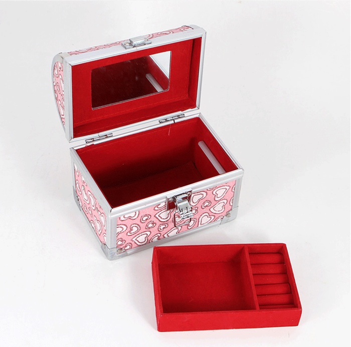 Mirror box jewelry box jewelry storage box bride love makeup box Mirror box jewelry box jewelry storage box bride love makeup box