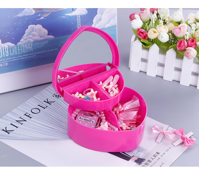 Pink girl heart storage box accessories desktop jewelry box maiden star love storage box double storage box