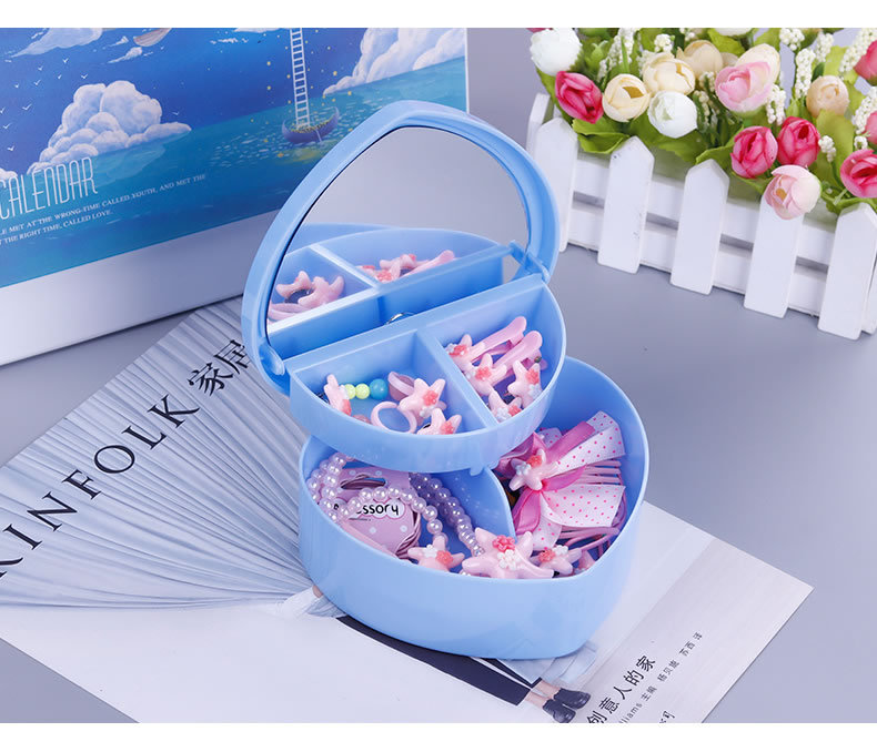 Pink girl heart storage box accessories desktop jewelry box maiden star love storage box double storage box