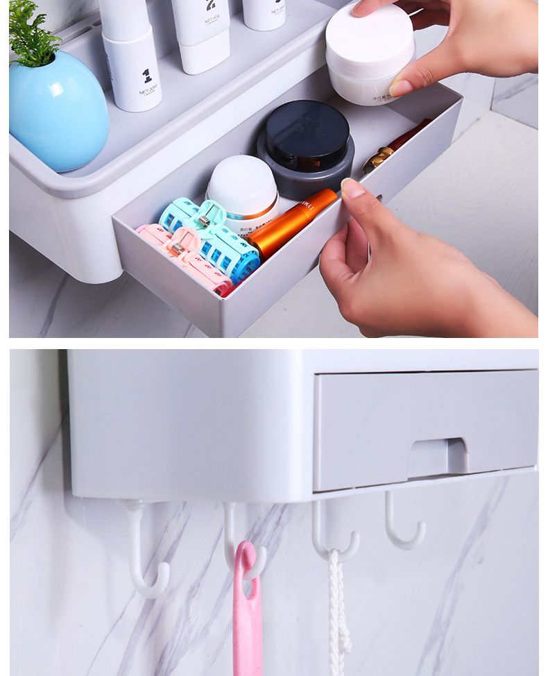 Cosmetic Jewelry Box Storage Rack Bathroom Storage Rack with Hook Easy to Use Large Capacity Detachable Easy to Clean Cosmetic Jewelry Box Storage Rack Bathroom Storage Rack with Hook Easy to Use Large Capacity Detachable Easy to Clean