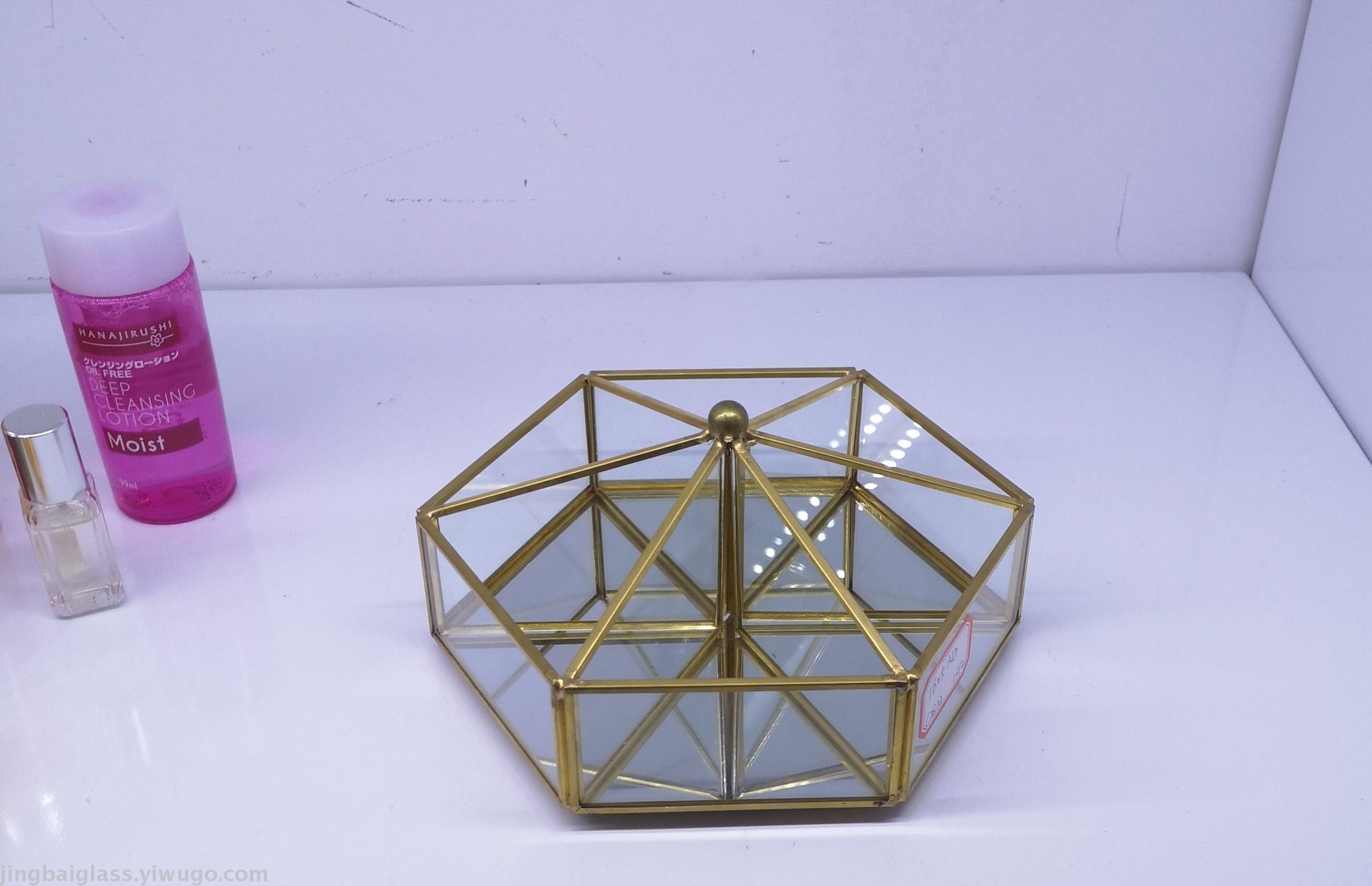 Nordic ins style simple glass jewelry box skin care cosmetics receive plate wedding props Nordic ins style simple glass jewelry box skin care cosmetics receive plate wedding props