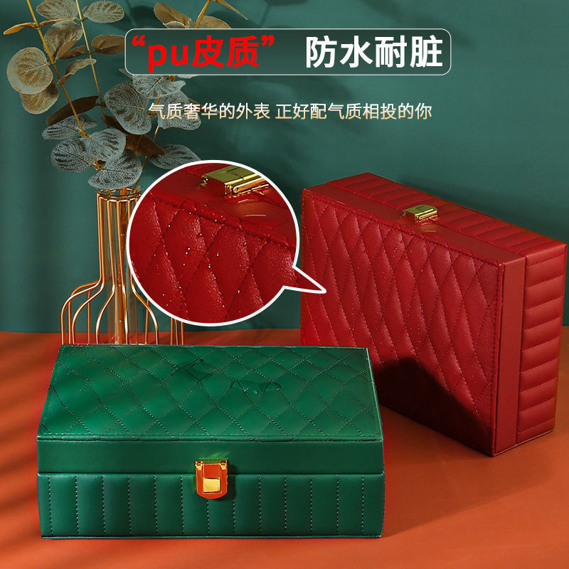 Jewelry Box European Princess Jewelry Box Convenient Large Capacity Earrings Ornament Ear Stud Necklace