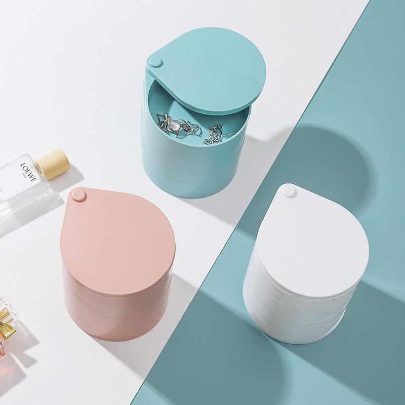 Desktop Rotating Jewelry Box Cosmetic Case Simple and Convenient Rotating Multi-Layer Jewelry Box Hairpin Hair Rope Box Does Not Occupy Space Desktop Rotating Jewelry Box Cosmetic Case Simple and Convenient Rotating Multi-Layer Jewelry Box Hairpin Hair Rope Box Does Not Occupy Space