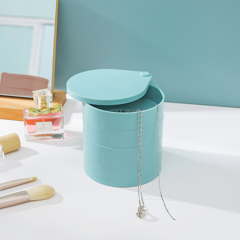 Desktop Rotating Jewelry Box Cosmetic Case Simple and Convenient Rotating Multi-Layer Jewelry Box Hairpin Hair Rope Box Does Not Occupy Space Desktop Rotating Jewelry Box Cosmetic Case Simple and Convenient Rotating Multi-Layer Jewelry Box Hairpin Hair Rope Box Does Not Occupy Space
