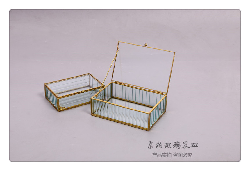 Glass Jewelry Box Dustproof Cosmetic box Necklace earring Stud box Glass Jewelry Box Dustproof Cosmetic box Necklace earring Stud box