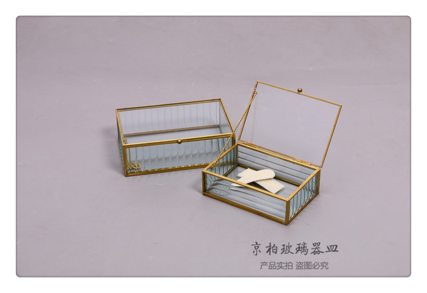 Glass Jewelry Box Dustproof Cosmetic box Necklace earring Stud box Glass Jewelry Box Dustproof Cosmetic box Necklace earring Stud box