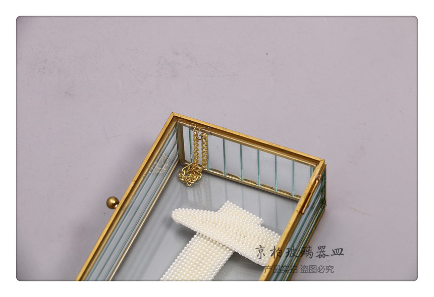 Glass Jewelry Box Dustproof Cosmetic box Necklace earring Stud box Glass Jewelry Box Dustproof Cosmetic box Necklace earring Stud box