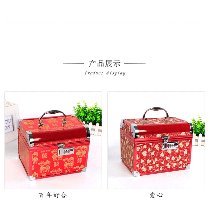 Wedding hand care password alloy cosmetic case jewelry box storage box