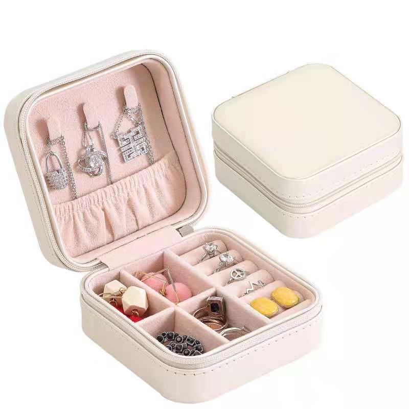 Pu Single Layer Portable Jewelry Storage Small Jewelry Box Minimalist Creative Stud Earrings Earring Ring Jewelry Storage Box