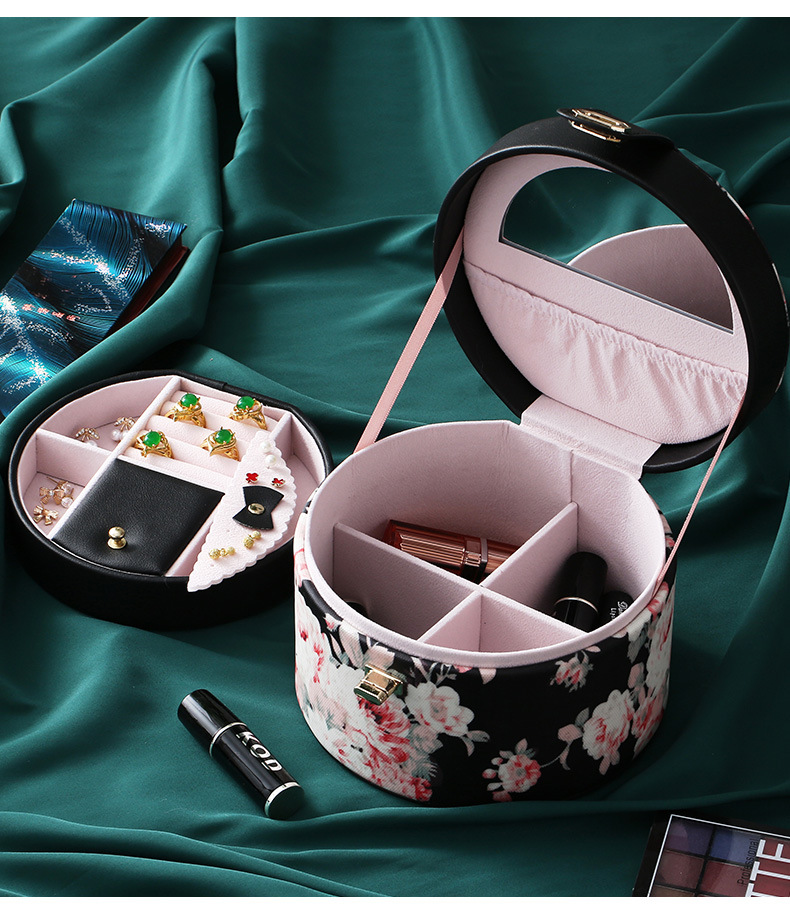 Jewelry Box Large Capacity Layered Retro round Studs Earrings Necklace Storage Box Earrings Ring Jewelry Jewelry Box Jewelry Box Large Capacity Layered Retro round Studs Earrings Necklace Storage Box Earrings Ring Jewelry Jewelry Box