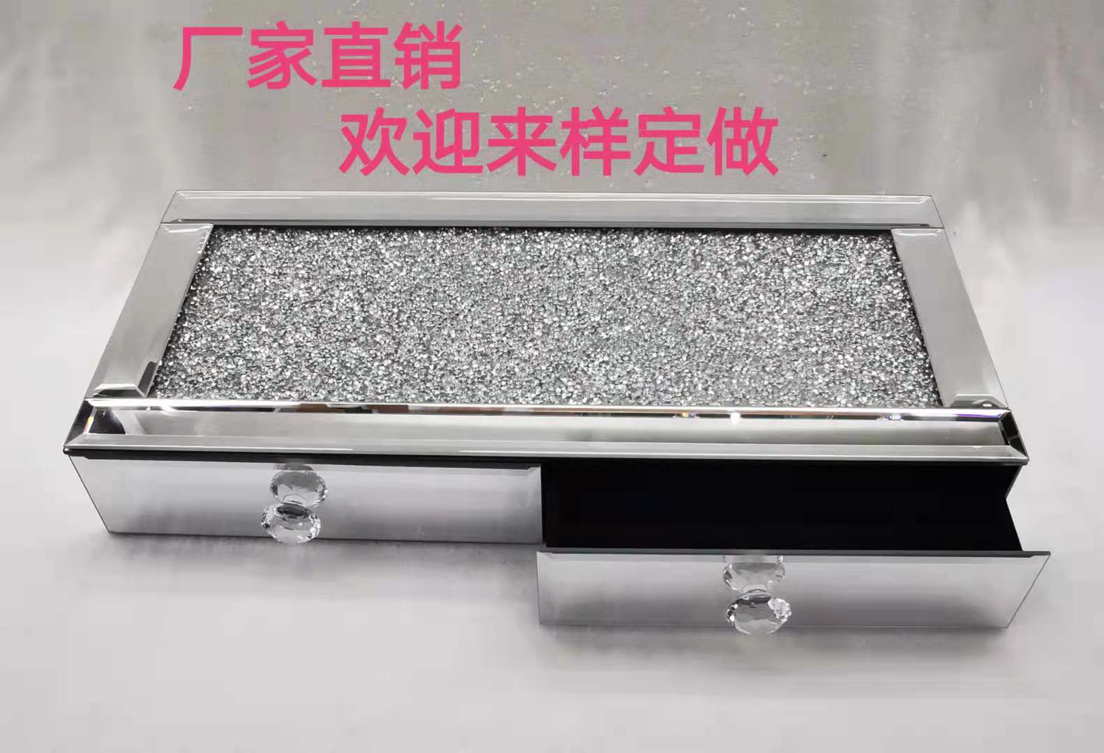 Cosmetic Case Storage Box Glass Diamond