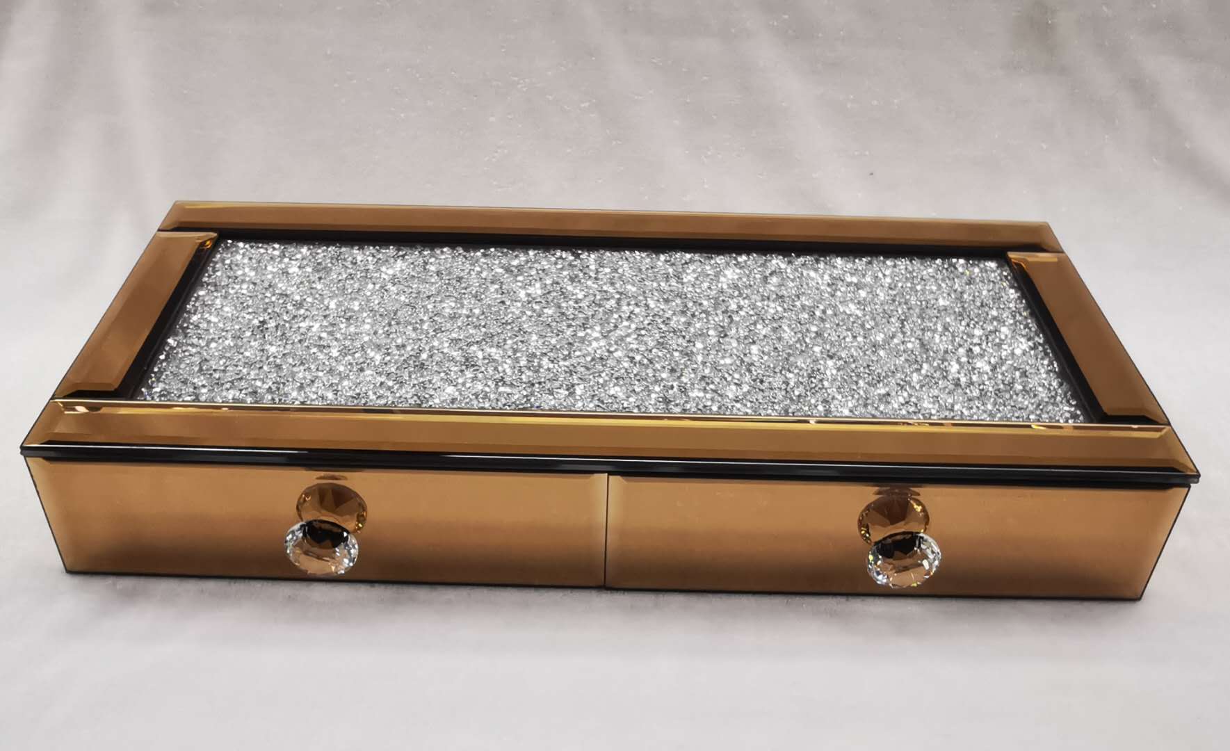 Cosmetic Case Storage Box Glass Diamond
