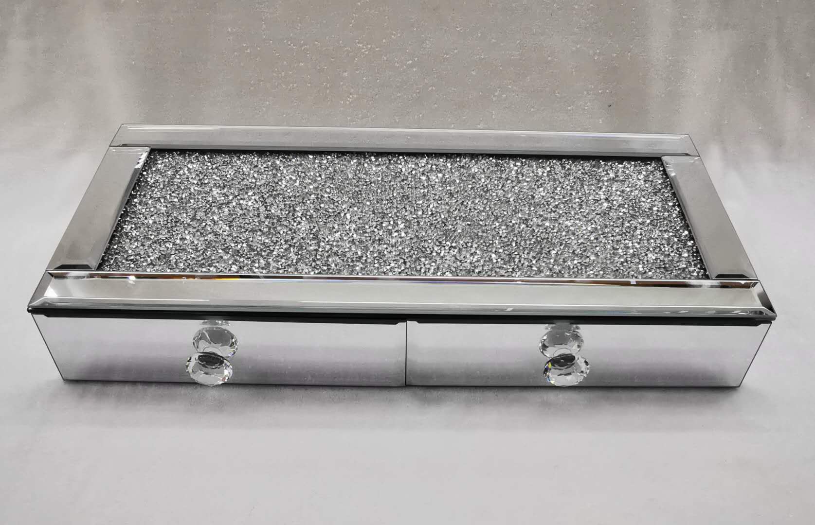 Cosmetic Case Storage Box Glass Diamond