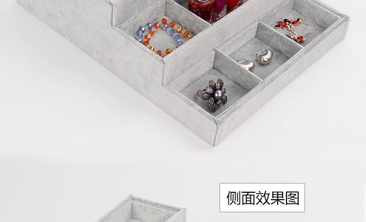 High-grade multi-layer ice grey suede watch display rack watch display tray High-grade multi-layer ice grey suede watch display rack watch display tray