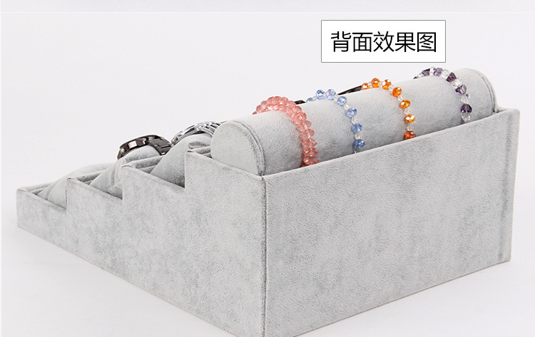 High-grade multi-layer ice grey suede watch display rack watch display tray High-grade multi-layer ice grey suede watch display rack watch display tray