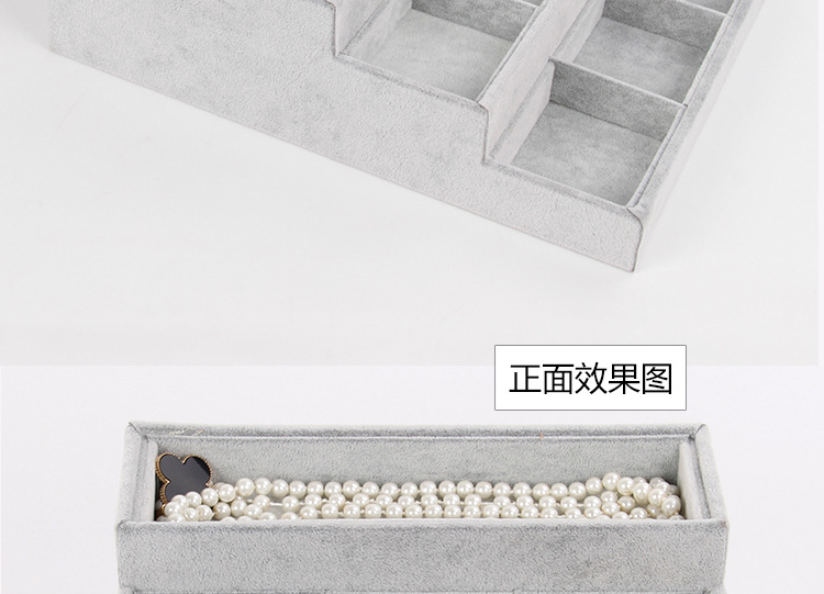 High-grade multi-layer ice grey suede watch display rack watch display tray High-grade multi-layer ice grey suede watch display rack watch display tray