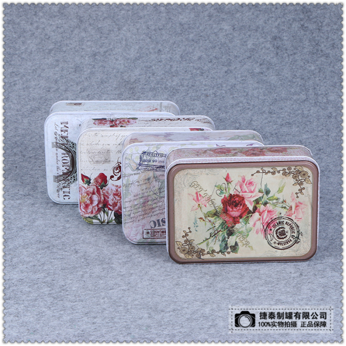 Exquisite large rectangular checking biscuit packing box tin tin box