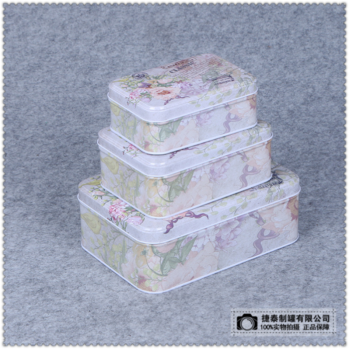 Exquisite large rectangular checking biscuit packing box tin tin box