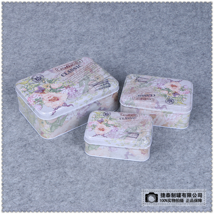 Exquisite large rectangular checking biscuit packing box tin tin box