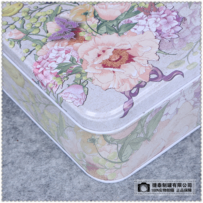 Exquisite large rectangular checking biscuit packing box tin tin box