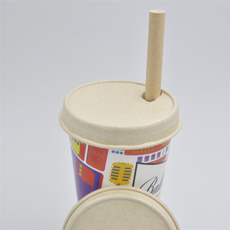 90 Caliber Paper Cup Thickened Leak-Proof Disposable Milk Tea Cup Lid Beverage Juice Packaging Cold Drink Paper Cup Cover