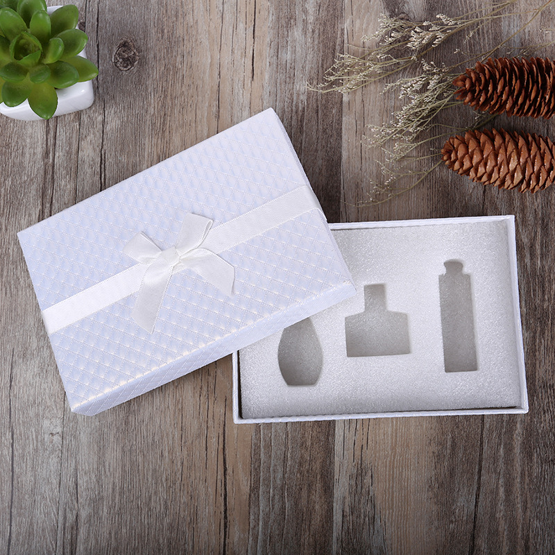 Hot Sale Creative Kraft Paper Ring Box Jewelry Bow Packing Box Heaven and Earth Cover Carton Customized Gift Box Wholesale