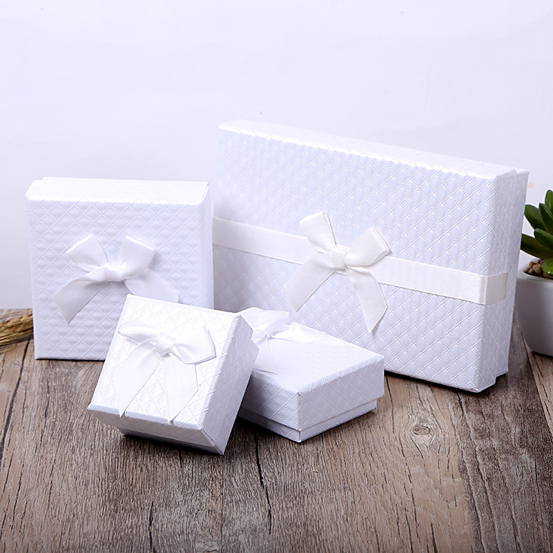 Hot Sale Creative Kraft Paper Ring Box Jewelry Bow Packing Box Heaven and Earth Cover Carton Customized Gift Box Wholesale