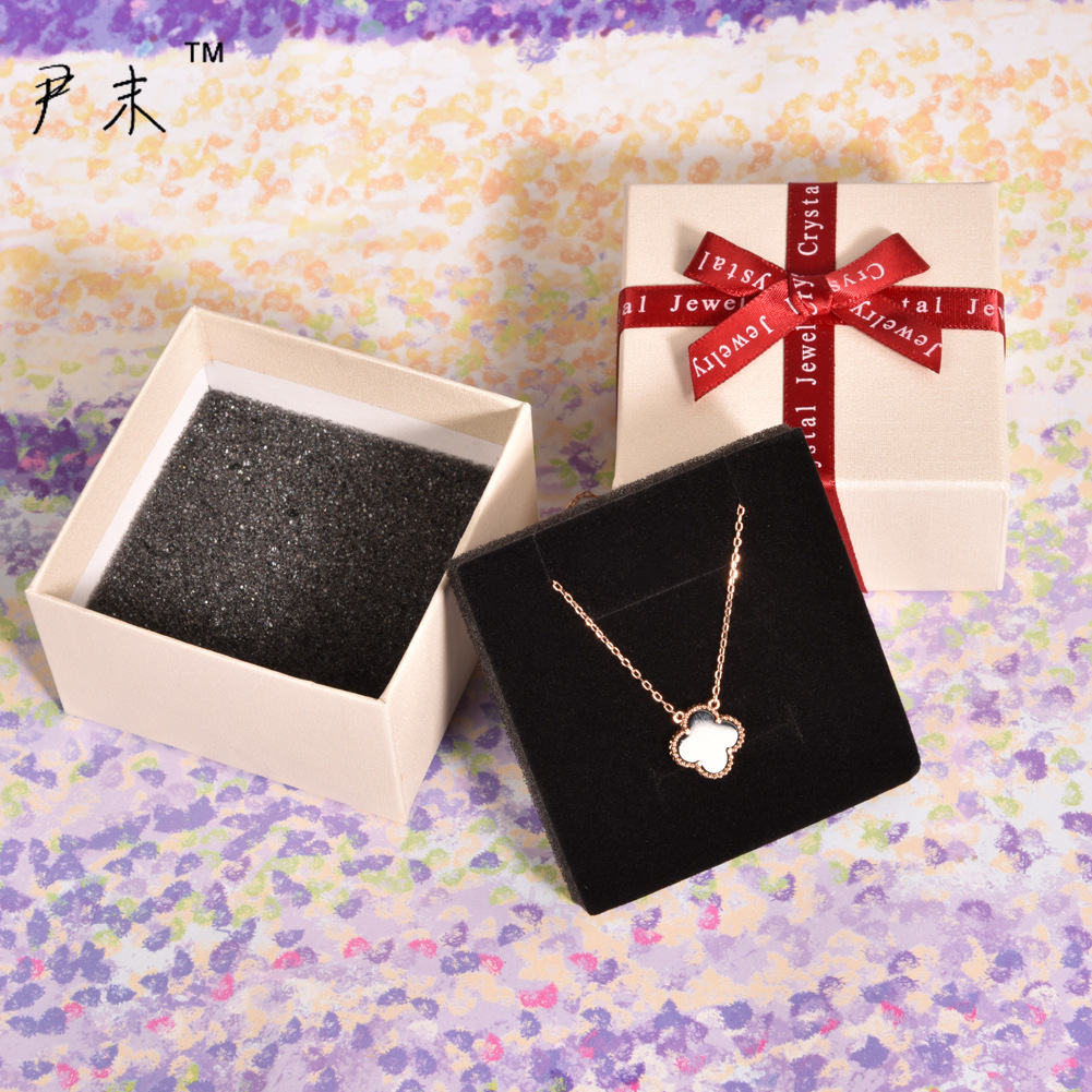 Hot Sale Creative Kraft Paper Ring Box Jewelry Bow Packing Box Heaven and Earth Cover Carton Customized Gift Box Wholesale