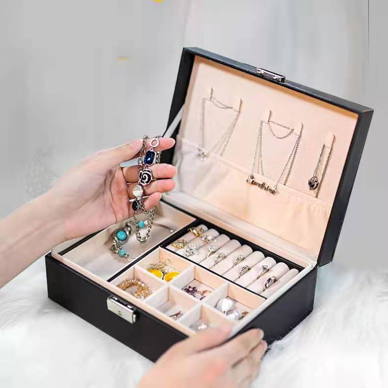 Single Double-Layer Jewelry Storage Box Earrings Earrings Earrings Hand Jewelry Packing Box Classification Packing and Finishing Custom Logo