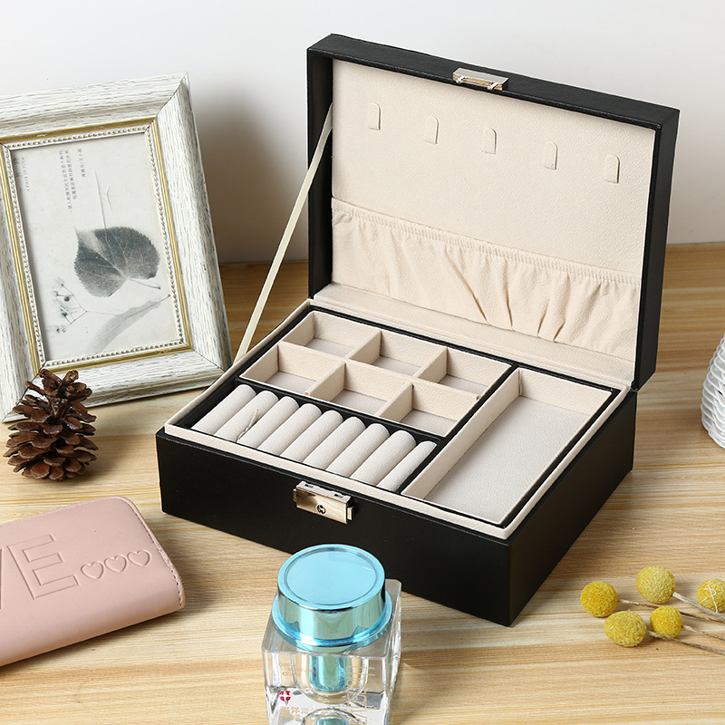 Single Double-Layer Jewelry Storage Box Earrings Earrings Earrings Hand Jewelry Packing Box Classification Packing and Finishing Custom Logo