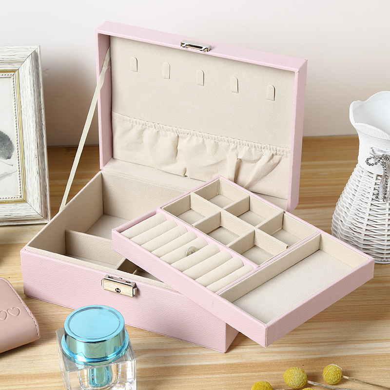 Single Double-Layer Jewelry Storage Box Earrings Earrings Earrings Hand Jewelry Packing Box Classification Packing and Finishing Custom Logo